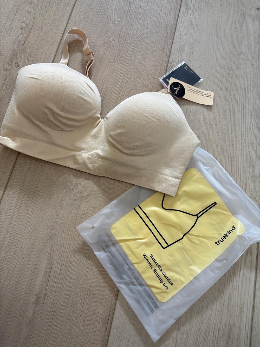 Truekind Supportive Comfort Wireless Shaping Bra Size L Color: Chai